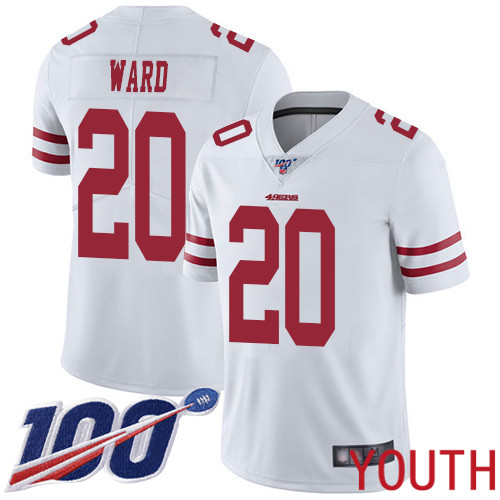 San Francisco 49ers Limited White Youth Jimmie Ward Road NFL Jersey #20 100th Season Vapor Untouchable->youth nfl jersey->Youth Jersey